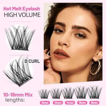 Bodermincer Large Capacity D Curl 10-12-16-16mm Mix/14-16-18mm Mix length Eyelash Extensions Mink Strip Eyelashes Individual Lashes Natural Style Home DIY (14-16-18mm Mix)