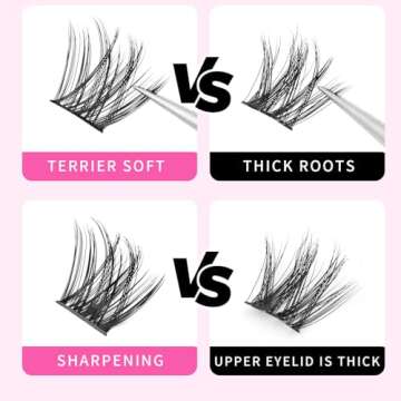 Bodermincer Large Capacity D Curl 10-12-16-16mm Mix/14-16-18mm Mix length Eyelash Extensions Mink Strip Eyelashes Individual Lashes Natural Style Home DIY (14-16-18mm Mix)