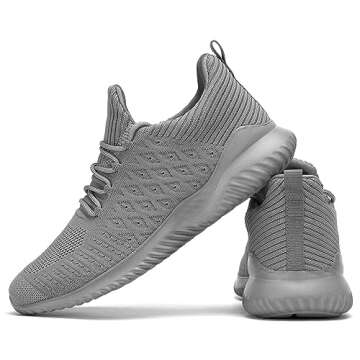 Luogoks Womens Slip On Running Shoes - Breathable Non Slip Athletic Footwear