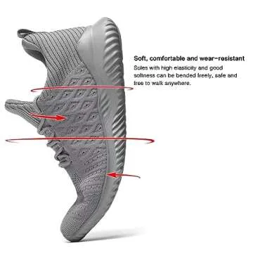 Luogoks Womens Slip On Running Shoes - Breathable Athletic Comfort