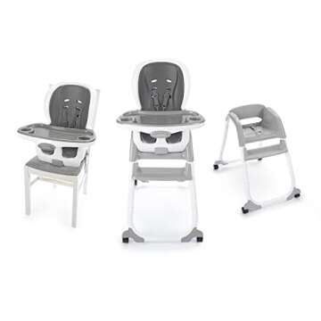 Ingenuity SmartClean Trio Elite 3-in-1 Convertible Baby High Chair, Toddler Chair, and Dining Booste...