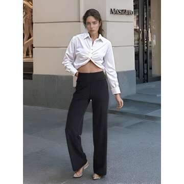 ESOFT Wide Leg Yoga Pants Women High Waisted Work Dress Pants Casual Sweatpants Petite/Regular/Tall ...