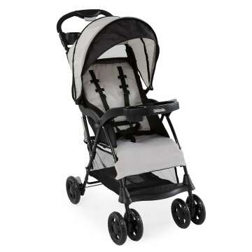 Kolcraft Cloud Plus Lightweight Compact Toddler Stroller – Slate Gray, Easy Folding