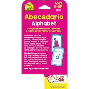 School Zone - Bilingual Alphabet Flash Cards - Ages 5+, Kindergarten to 1st Grade, ESL, Language Imm...