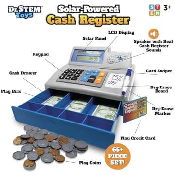 Dr. STEM Solar-Powered Cash Register Set for Kids