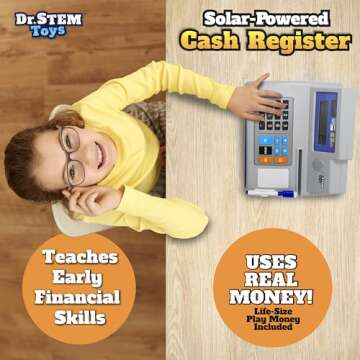 Dr. STEM Solar-Powered Cash Register Set for Kids