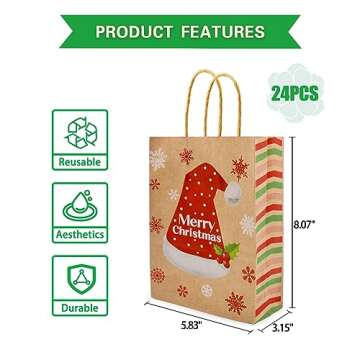 U-PTYTM 24 Christmas Gift Bags - Fun & Festive