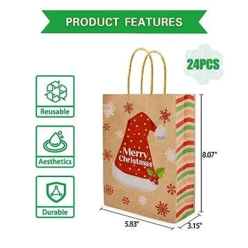U-PTYTM 24 Christmas Gift Bags - Fun & Festive