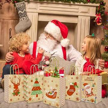 U-PTYTM 24 Christmas Gift Bags - Fun & Festive