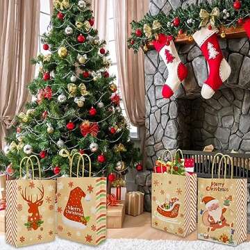 U-PTYTM 24 Christmas Gift Bags - Fun & Festive