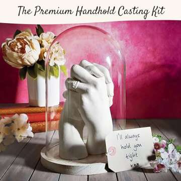 Edinburgh Premium Hand Casting Kit Couples - Lifelike Stone Sculpture for Two DIY Mother's Day Hand ...