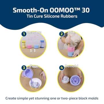 Smooth-On OOMOO™ 30 Tin Cure Silicone Rubber, Easy to Use Silicone Mold Making Kit, Pint Unit