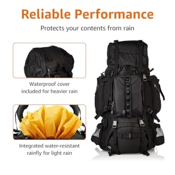 Reliable Amazon Basics Internal Frame Backpack - 75 Liters