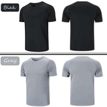 Cimic Workout Shirts for Men, 5 Pack Mens Crew Neck Casual Gym Shirts Short Sleeve Plain Athletic Moisture Wicking Dry Fit Active T-Shirts