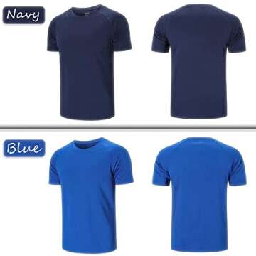 Cimic Workout Shirts for Men, 5 Pack Mens Crew Neck Casual Gym Shirts Short Sleeve Plain Athletic Moisture Wicking Dry Fit Active T-Shirts