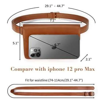 ECOSUSI Fanny Pack for Women PU Leather Belt Bag Waist Bag Fashion Waist Pack Pouch Small Purse for Party, Travel, Hiking