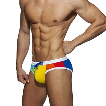 Stylish Men's Rainbow Swim Briefs for Summer Fun