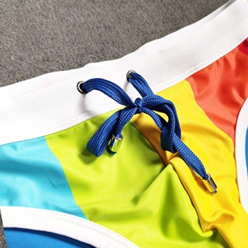 Stylish Men's Rainbow Swim Briefs for Summer Fun