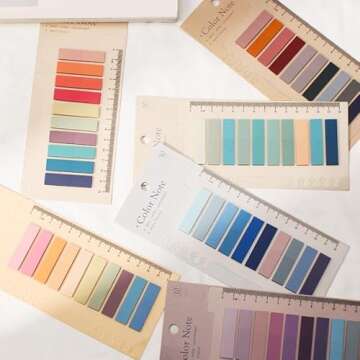 Potanro Sticky Tabs 1200 Pcs Sticky Book Tabs Colorful Annotation Tabs, Writable Transparent Sticky Notes Page Sticky Notes for School Supplies and Office Supplies (6 Sheets)