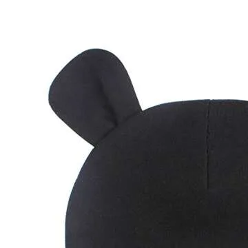 Duoyeree Baby Hat Newborn Hat Adorable Cotton Bear Ear Beanie Cap for Infant Girl Boy 0-6 Months,Black