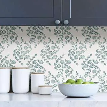 NuWallpaper Teal Pomfret Peel & Stick Wallpaper for Easy Decor