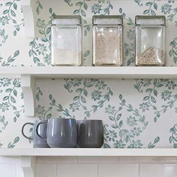 NuWallpaper Teal Pomfret Peel & Stick Wallpaper for Easy Decor