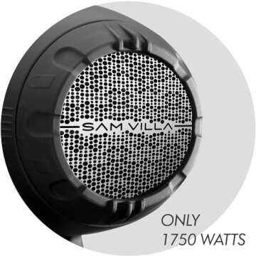 Sam Villa Lightweight & Quiet Ionic Professional Hair Dryer With Variable Speed & Temperature, Black Matte