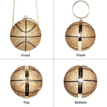 Stylish Gripit Basketball Purse with Diamond Accents