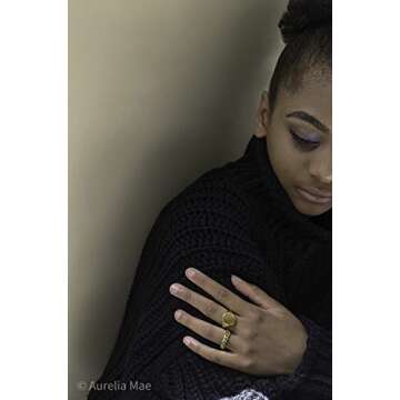 Aurelia Mae Gold Plated Big Oval Signet Ring for Women