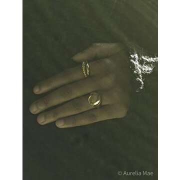 Aurelia Mae Gold Plated Big Oval Signet Ring for Women