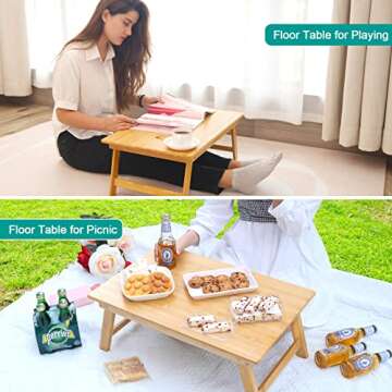 Versatile Bamboo Bed Table Tray - Portable Laptop Desk