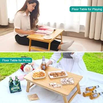 Versatile Bamboo Bed Table Tray - Portable Laptop Desk