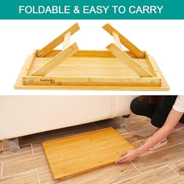 Versatile Bamboo Bed Table Tray - Portable Laptop Desk