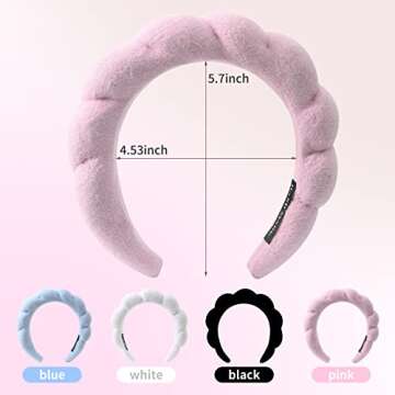 Zimblin Spa Headband, Makeup Headband for Women, Sponge Headband for Washing Face, Makeup Removal, Shower, Skincare (Black), Pack of 1