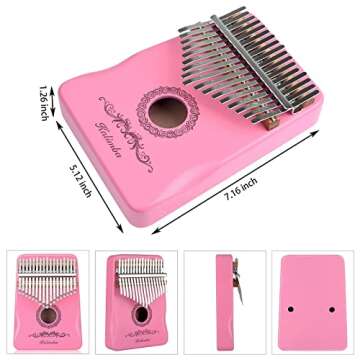 Kalimba Thumb Piano 17 Keys, Finger Piano Musical Instruments, Mbira Music Kids Gifts Adult Beginners Hand Pianos (Pink)