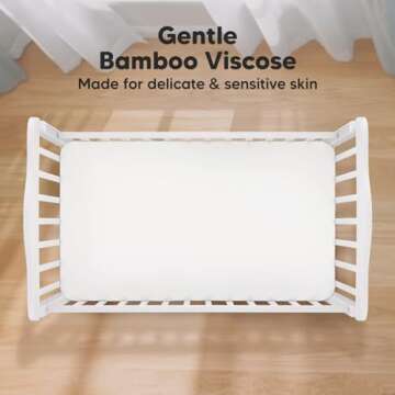 2-Pack Crib Sheets for Boys, Girls - Viscose Derived from Bamboo Fitted Crib Sheet, Baby Crib Sheets Neutral, Crib Mattress Sheet, Toddler Bed Sheets, Baby Sheets for Crib Fitted Sheets(Khaki)