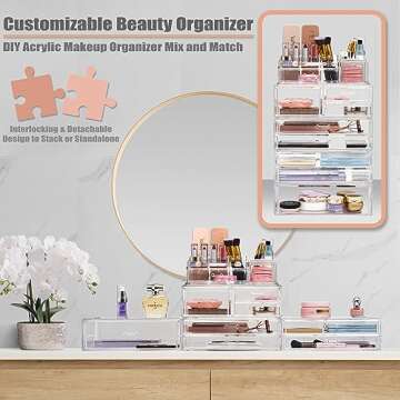 Sorbus Stackable Acrylic Drawers for Makeup Organization