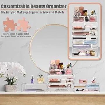 Sorbus Stackable Acrylic Drawers for Makeup Organization