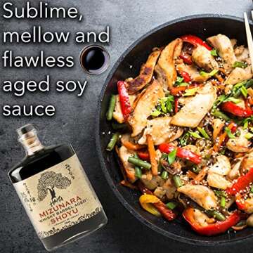 HAKU Mizunara Whiskey Barrel Aged Shoyu Soy Sauce (750 ml) - Authentic Japanese Artisanal Umami Seasoning Dark Sauce - Traditional Gourmet Dip Sauce & Marinade for Sushi, Meat, Rice & Asian Cuisines