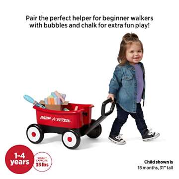 Radio Flyer My 1st Wagon with Beach and Garden Tools, 2-in-1 Wagon, Ages 1-4 , Red