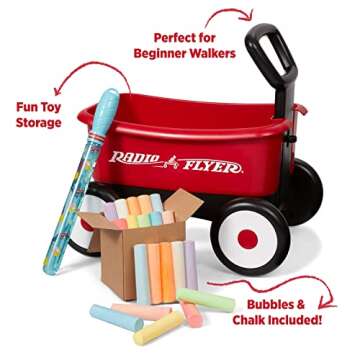 Radio Flyer My 1st Wagon with Beach and Garden Tools, 2-in-1 Wagon, Ages 1-4 , Red