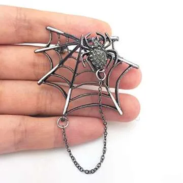 SELOVO Black Crystal Rhinestone Gothic Brooch Pin Gift