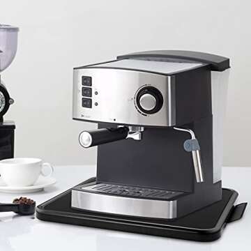 Kitchen Caddy Coffee Maker Sliding Tray, Premium Under Cabinet Appliance Coffee Maker Toaster Blender Air Fryer Stand Mixer (Alloy Steel, 11.7" W x 13.8" D)