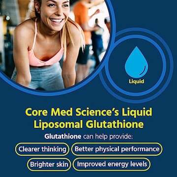 Core Med Science Liposomal Glutathione Liquid Supplement (500mg, 4 Fl Oz) - Pure Reduced Setria with...