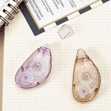 HUIRUSO 4 Pack Double Sided Tape Roller, Scrapbook Supplies, Glue Tape Roller for Crafts, Double-Sided Adhesive Tape Runner for Scrapbooking, School Office Journaling Supplies (0.31 in X 26.25 ft)