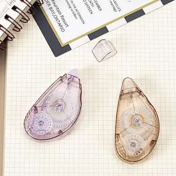 HUIRUSO 4 Pack Double Sided Tape Roller, Scrapbook Supplies, Glue Tape Roller for Crafts, Double-Sided Adhesive Tape Runner for Scrapbooking, School Office Journaling Supplies (0.31 in X 26.25 ft)