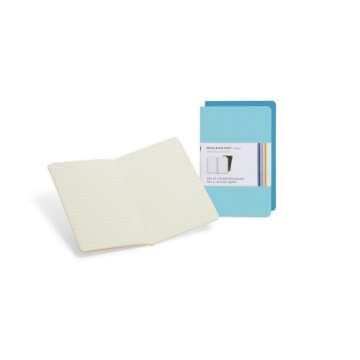 Moleskine Volant Journal, Soft Cover, XL (7.5" x 9.5") Ruled/Lined, Manganese Blue, 56 Pages (Set of 2)