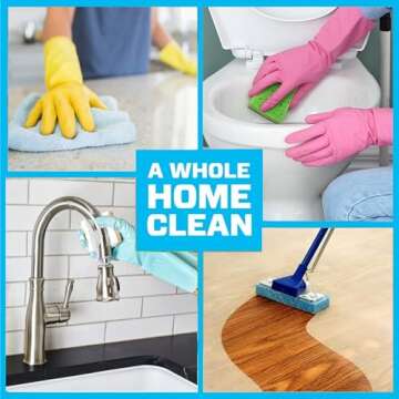 Bleam Multi-Surface Cleaning Bundle - Mr Clean Freak Spray Lemon Starter Kit 16 Oz - 2 Pack Original Magic Cleaning Eraser Pads Household Cleaning Tip Card - Set