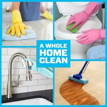 Bleam Multi-Surface Cleaning Bundle - Mr Clean Freak Spray Lemon Starter Kit 16 Oz - 2 Pack Original Magic Cleaning Eraser Pads Household Cleaning Tip Card - Set