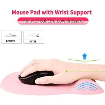 EooCoo Ergonomic Mouse Pad with Wrist Support, Mousepad with Memory Foam Wrist Rest and Non-Slip Bas...